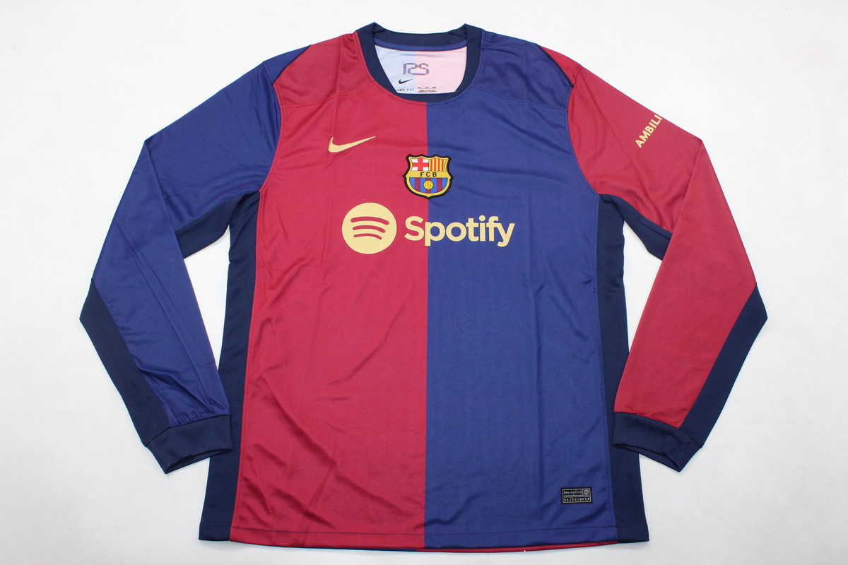 AAA Quality Barcelona 24/25 Home Long Soccer Jersey